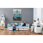Lit Junior Premium avec repose-dos 90x200cm, cadre de lattes flexible, blanc