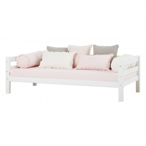 Lit Junior Premium avec repose-dos 90x200cm, cadre de lattes flexible, blanc