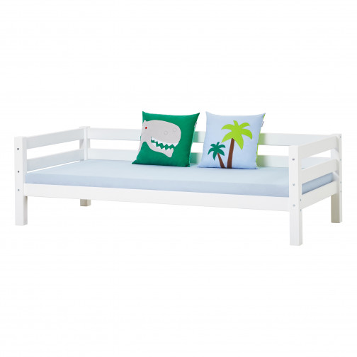 Lit Junior Premium avec repose-dos 90x200cm, cadre de lattes flexible, blanc