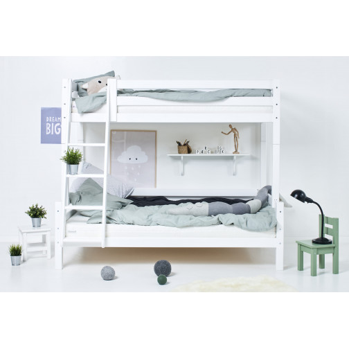 Échelle inclinée pour lits superposés familiaux - blanc