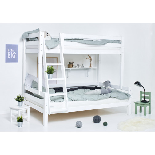 Échelle inclinée pour lits superposés familiaux - blanc