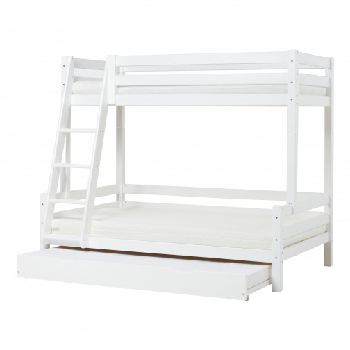 Échelle inclinée pour lits superposés familiaux - blanc