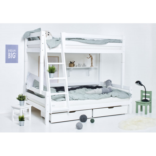 Échelle inclinée pour lits superposés familiaux - blanc