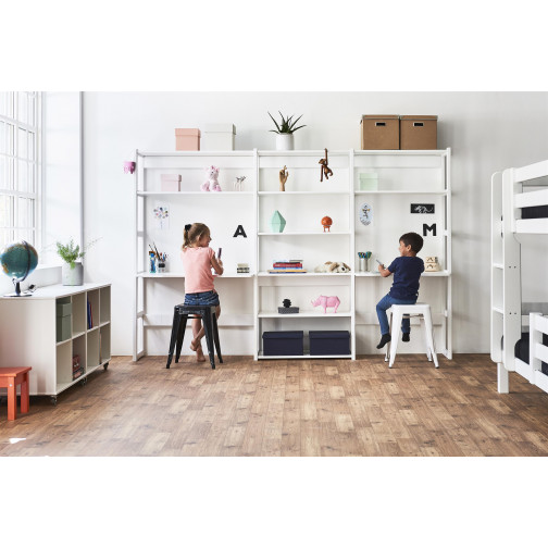 Ensemble de rangement avec 2 étagères, 80 cm, blanc