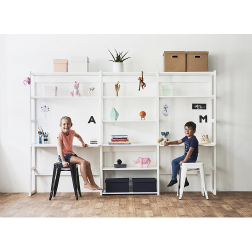 Ensemble de rangement avec 2 étagères, 80 cm, blanc