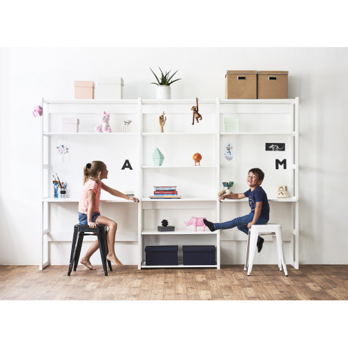 Ensemble de rangement avec 2 étagères, 100 cm, blanc