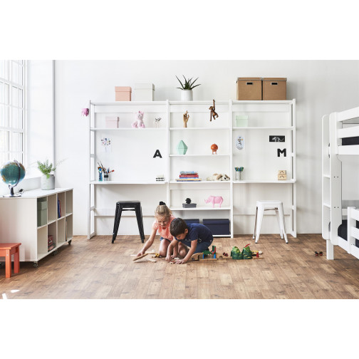 Ensemble de rangement avec 2 supports croisés, 80 cm, blanc