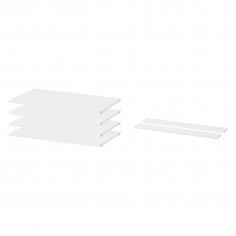 Set d'étage avec 4 étagères et 2 supports croisés, 80 cm, blanc