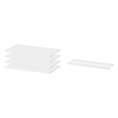 Set d'étage avec 4 étagères et 2 supports croisés, 80 cm, blanc