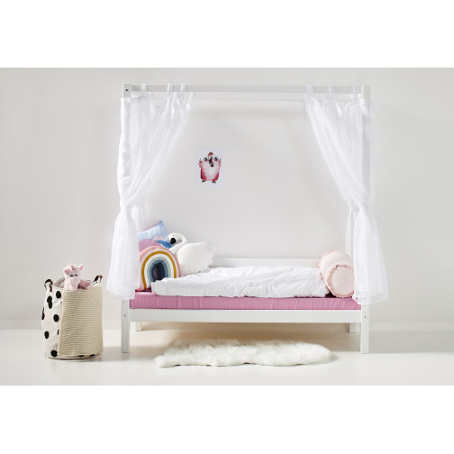 Textile pour Lit cabane , 70x160 cm, blanc / transparent