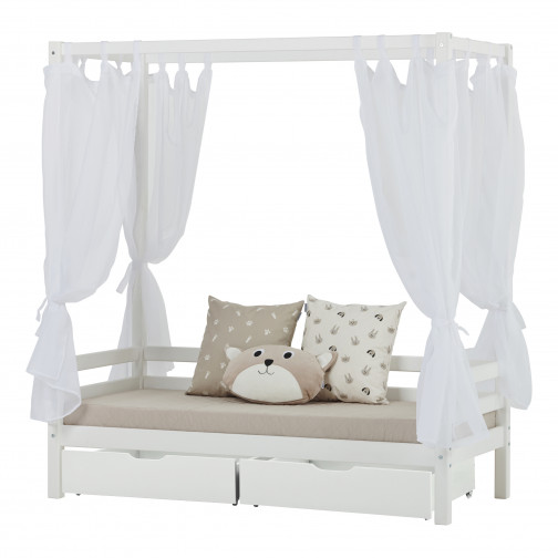 Textile pour Lit cabane , 70x160 cm, blanc / transparent