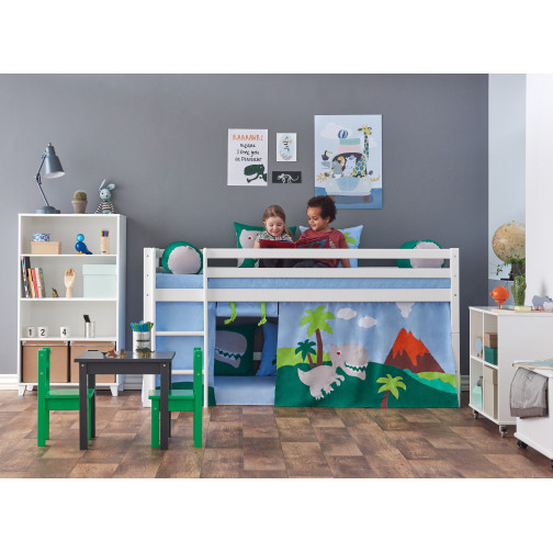 Rideau pour une demi-haute et des lits superposés 90x200 cm, dinosaure