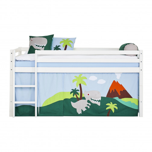 Rideau pour une demi-haute et des lits superposés 90x200 cm, dinosaure