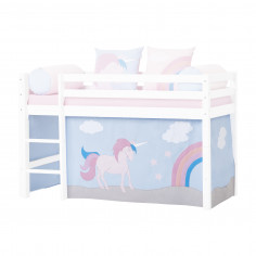 Rideau pour une demi-haute et des lits superposés 70x160 cm, Licorne