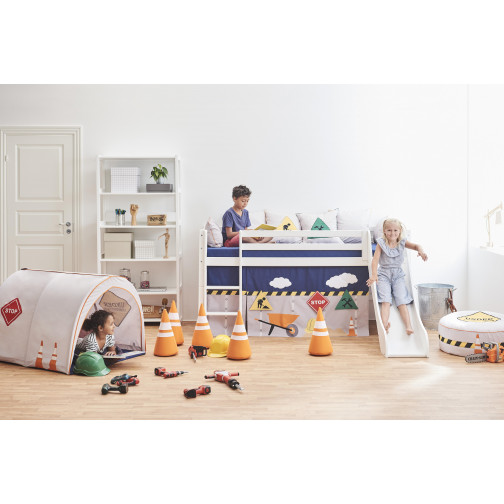 Rideau pour une demi-haute et des lits superposés 90x200 cm, construction