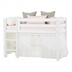 Rideau avec tulle pour une demi-haute et des lits superposés 70x160 cm, Winter Wonderland