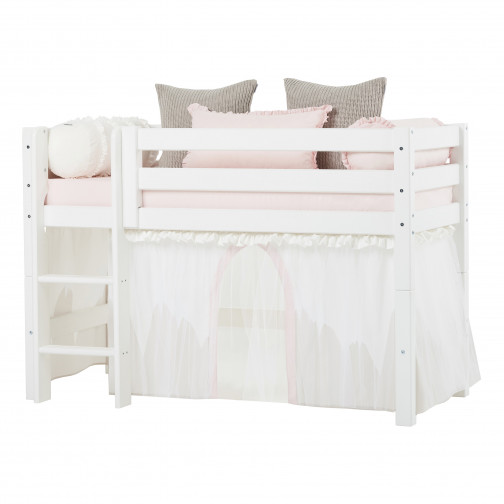 Rideau avec tulle pour une demi-haute et des lits superposés 70x160 cm, Winter Wonderland