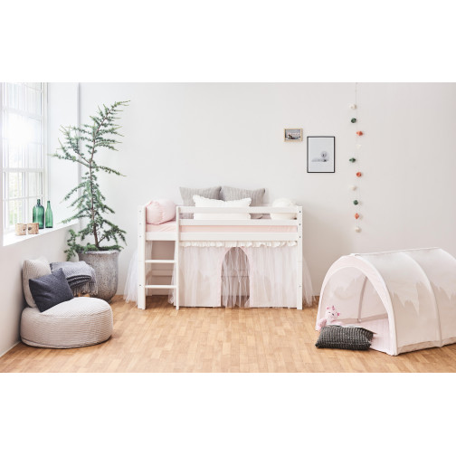 Rideau avec tulle pour une demi-haute et des lits superposés 70x160 cm, Winter Wonderland