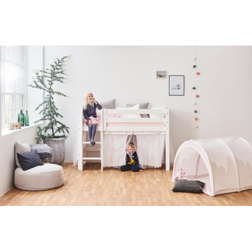 Rideau avec tulle pour une demi-haute et des lits superposés 70x160 cm, Winter Wonderland