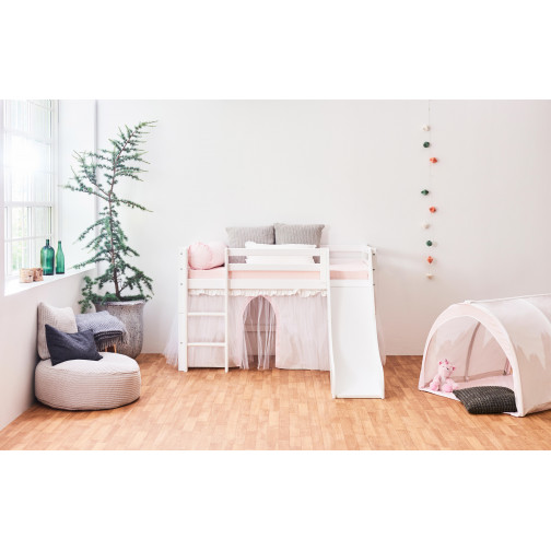 Rideau avec tulle pour une demi-haute et des lits superposés 70x160 cm, Winter Wonderland