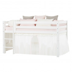 Rideau avec tulle pour une demi-haute et des lits superposés 90x200 cm, Winter Wonderlandland