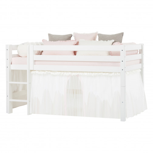 Rideau avec tulle pour une demi-haute et des lits superposés 90x200 cm, Winter Wonderlandland
