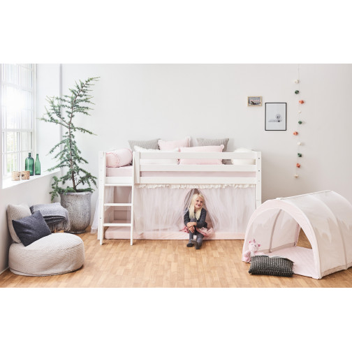 Rideau avec tulle pour une demi-haute et des lits superposés 90x200 cm, Winter Wonderlandland