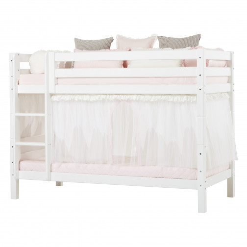 Rideau avec tulle pour une demi-haute et des lits superposés 90x200 cm, Winter Wonderlandland