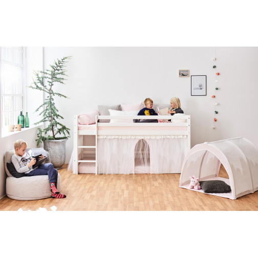 Rideau avec tulle pour une demi-haute et des lits superposés 90x200 cm, Winter Wonderlandland