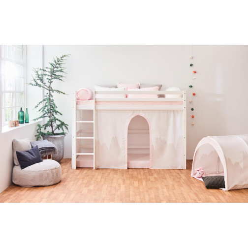 Oreiller rectangulaire avec frives, Rosa, Winter Wonderland