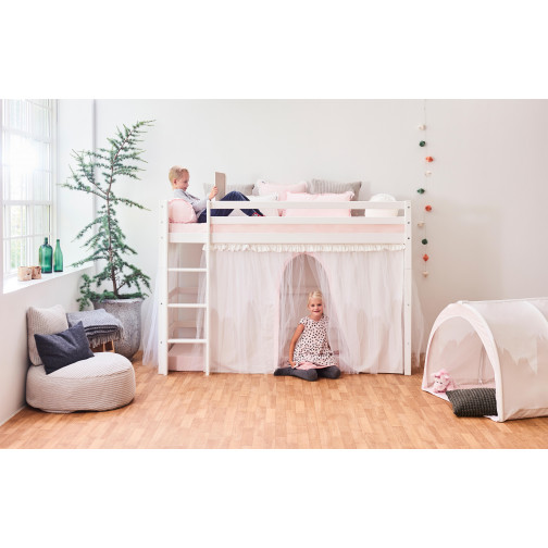 Oreiller rectangulaire avec frives, Rosa, Winter Wonderland