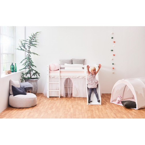 Oreiller rectangulaire avec frives, Blanc, Winter Wonderland