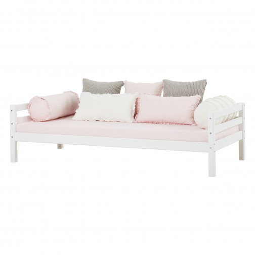 Oreiller rectangulaire avec frives, Blanc, Winter Wonderland