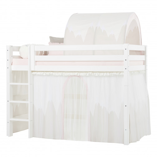 Rideau pour le grand lit hauteur 90x200 cm, Winter Wonderland - avec tulle