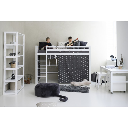 Rideau gris granit animaux domestiques pour lits intermédiaires (90x200 cm)