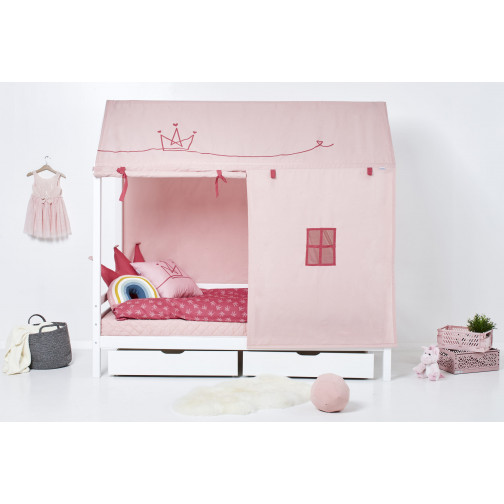 Rideaux de toit de princesse pour les lits de maison 90 x 200 cm