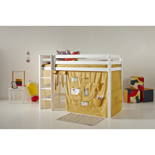 Rideau créateur automne jaune pour le lit intermédiaire 90x200 cm