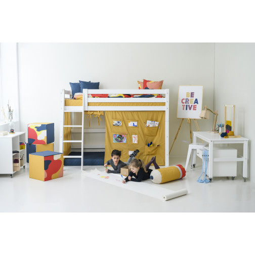 Rideau créateur automne jaune pour le lit intermédiaire 90x200 cm