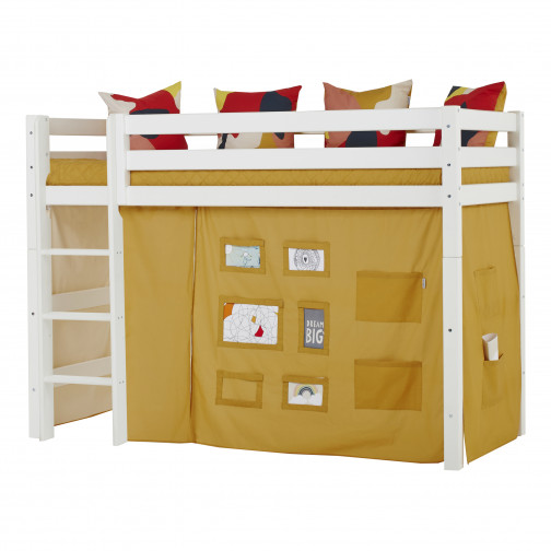 Rideau créateur automne jaune pour le lit intermédiaire 90x200 cm