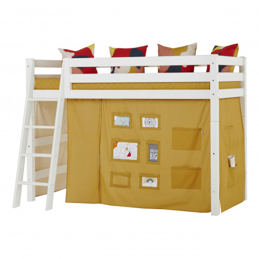 Rideau créateur automne jaune pour le lit intermédiaire 90x200 cm