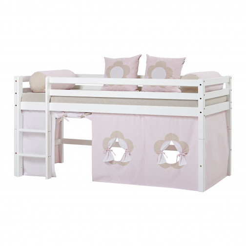 Rideau pour une demi-haute et des lits superposés 90x200 cm, fleur de conte de conte