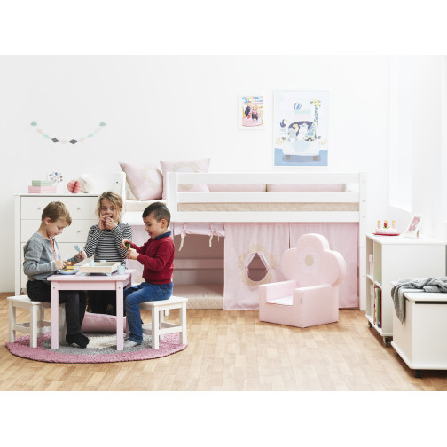 Rideau pour une demi-haute et des lits superposés 90x200 cm, fleur de conte de conte