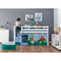 Couverture de matelas pour 90 x 200 cm, hauteur 9 cm en bleu cerulean