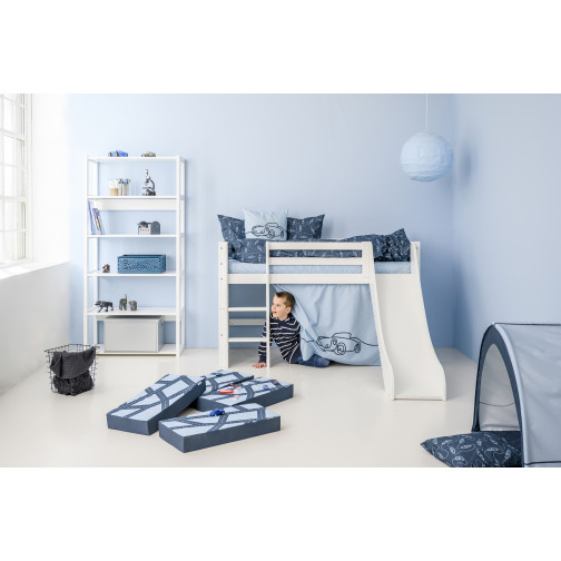 Couvercle de matelas pour 70 x 160 cm, hauteur 9 cm en bleu de rêve bleu