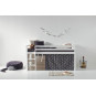 Couverture de matelas pour 90 x 200 cm, hauteur 9 cm en granit gris