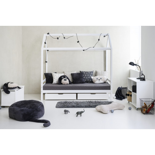 Couverture de matelas pour 90 x 200 cm, hauteur 9 cm en granit gris