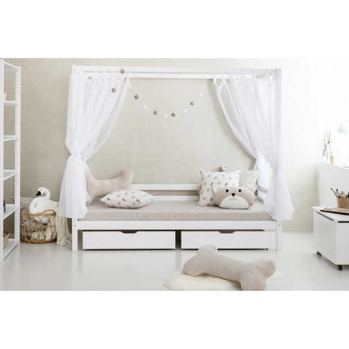 Couverture de matelas pour 90 x 200 cm, hauteur 9 cm dans le nuage d'argent