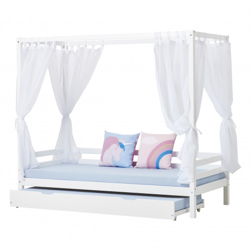 Couverture de matelas pour 90 x 200 cm, hauteur 12 cm en bleu cerulean