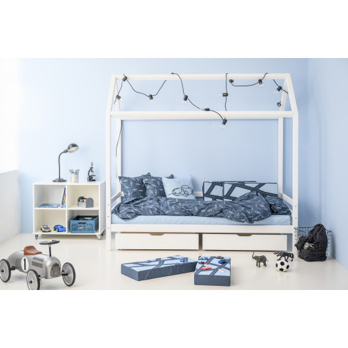 Couverture de matelas pour 90 x 200 cm, hauteur 12 cm en bleu de rêve bleu