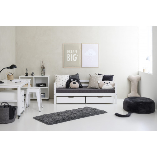 Couvercle de matelas pour 70 x 160 cm, hauteur 12 cm en granit gris